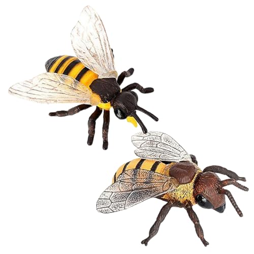 NASSMOSSE Bienenfigur, 2 realistische Wespen- und Killerbienen aus PVC-Kunststoff, lehrreiche und dekorative Tierfiguren für Zuhause, Schule Schule von NASSMOSSE