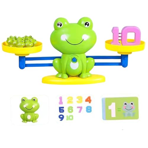 NASSMOSSE Frosch -Gleichgewichtsspiel, Kunststoffbilanzskala Kindergartenmathematikspiele mit Frosch, Anzahl und Karten, Bildungsspielzeug für Kinder im Alter von 3+ NASSMOSSE Frosch -Gleichgewichtsspiel, Kunststoffbilanzskala Kindergartenmathematikspiele mit Frosch, Anzahl und Karten, Bildungsspielzeug für Kinder im Alter von 3+ von NASSMOSSE