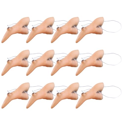 NASSMOSSE Gefälschte Nase, 12pcs lustige & realistische Vinylprothesen Hexennase mit Gurt, Halloween -Requisiten für Cosplay, Bühne, Kostüm NASSMOSSE Gefälschte Nase, 12pcs lustige & realistische Vinylprothesen Hexennase mit Gurt, Halloween -Requisiten für Cosplay, Bühne, Kostüm von NASSMOSSE