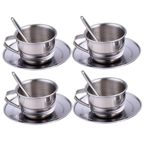 NASSMOSSE Kinder-Teeservice, hitzebeständiges Edelstahl-Teeservice mit 4 70-ml-Tassen, 4 Untertassen und Löffel für Mädchen und Jungen NASSMOSSE Kinder-Teeservice, hitzebeständiges Edelstahl-Teeservice mit 4 70-ml-Tassen, 4 Untertassen und Löffel für Mädchen und Jungen von NASSMOSSE