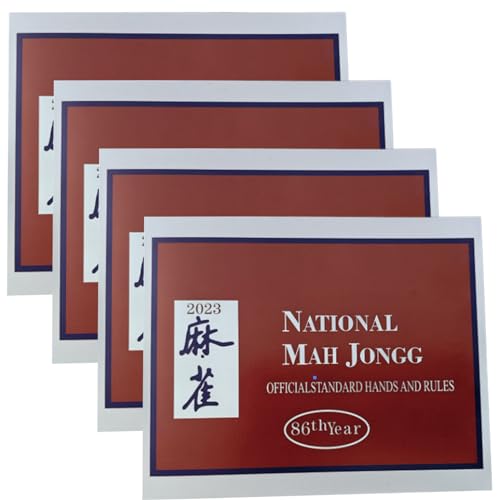 NASSMOSSE Mahjong Cards 2023 4 Stück offizielle Standard-Mahjong-Karten Anleitung Mahjong-Buch 11,9 x 14,7 cm großes Mahjong-Buch für Anfänger von NASSMOSSE