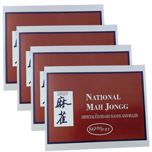 NASSMOSSE Mahjong -Karten 2023 4pcs offizielle Standard Mahjong -Karten Anlehnung Mahjong Buch 4.7x5.8in großer Größe Mahjong Buch für Anfänger von NASSMOSSE
