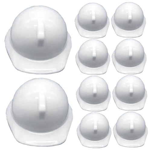 NASSMOSSE Mini -Huthut 10pcs Realistischer Sicherheitshelm Miniaturkonstruktion Hut für Puppe vor, Spiel/Rollenspiel zu fantasievolle Plastikkonstruktionshüte für DIY -Szene von NASSMOSSE