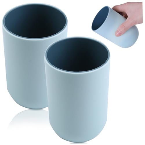 NASSMOSSE Mundspülenbecher 2pcs Dual-Layer-Kontrast Farbe 350 ml PP Mundwaschbecher Minimalist Multi-Purple Badezimmer Becher Becher zum Waschen von Mund, Zahnbürste und Zahnpasta-Lagerung von NASSMOSSE