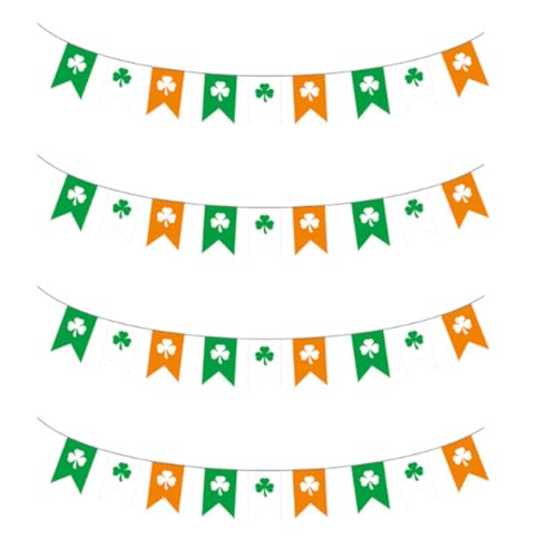 NASSMOSSE St. Patrick's Day Pennant Banner Irish Garland Dreieck Grüne Weiß Orange Bunting Flags Dekoration von NASSMOSSE