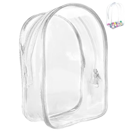 NASSMOSSE Transparente Figuren-Präsentationstasche mit Schlüsselanhänger, tragbare Figurenvitrine mit Reißverschluss, staubdicht, transparente Schlüsselanhängertasche für Figuren von NASSMOSSE