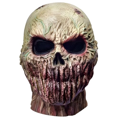 NASSMOSSE Vollkopf -Zombie -Maske, blutige beängstigende Latexmaske für Halloween -Kostüm von NASSMOSSE