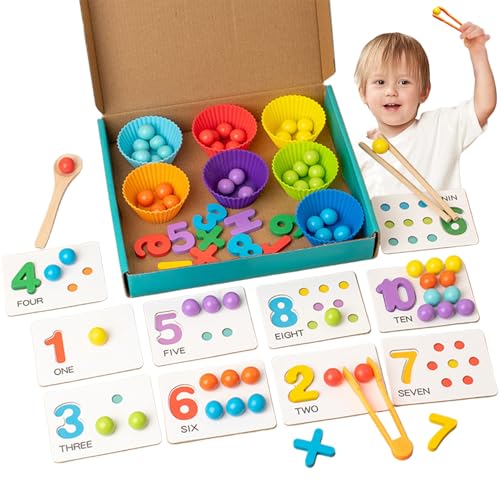 NASSMOSSE Zählen Sie Spielzeug für Kleinkinder 1-3, digitales Lernen Montessori-Spielzeug mit Perlen, Essstäbchen und Löffeln, Bildungsmathematikspiel für Kinder NASSMOSSE Zählen Sie Spielzeug für Kleinkinder 1-3, digitales Lernen Montessori-Spielzeug mit Perlen, Essstäbchen und Löffeln, Bildungsmathematikspiel für Kinder von NASSMOSSE