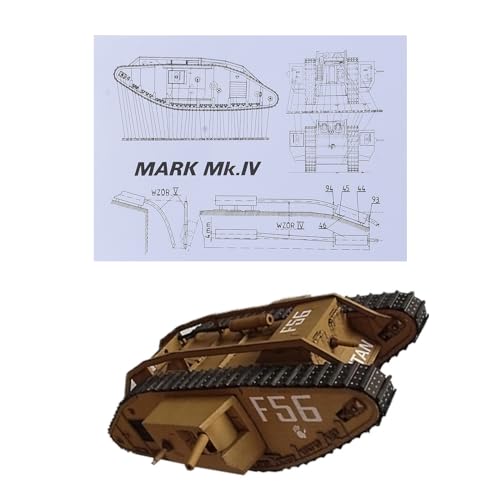 NATEFEMIN Maßstab 1:25 UK Mark Mk IV Männlicher Panzer 3D Papier Modell Simulation Tank Modell für Sammlung (Unassembled Kit) Display Modell von NATEFEMIN