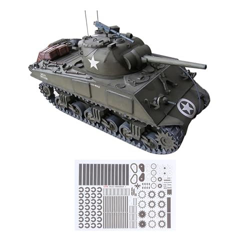 NATEFEMIN Maßstab 1:25 USA Sherman M4A3 Panzer 3D Papier Modell Simulation Tank Modell für Sammlung (Unassembled Kit) Display Model von NATEFEMIN