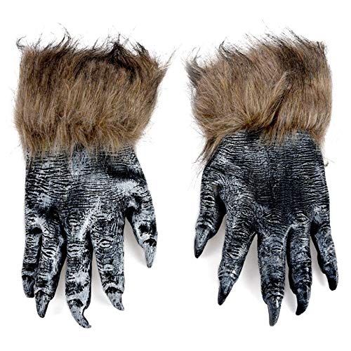 NATHA 1 Paar Wolf Handschuhe Halloween Maske Tier Maske Set Werwolf Maskerade Wolf (Groesse: L, Farbe: Schwarz) von NATHA