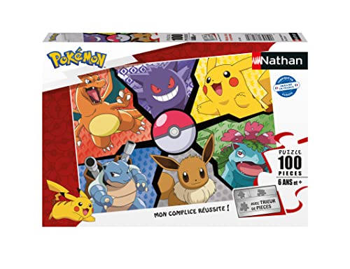 Nathan - Kinderpuzzle – 100 Teile – Pikachu, Evoli und Compagnie – Mädchen oder Jungen ab 6 Jahren – hochwertiges Puzzle – Dicker und robuster Karton – Pokémon – 86188 von NATHAN