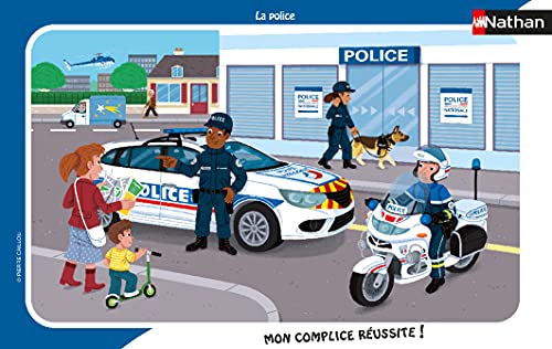 Nathan – Kinderpuzzle – Rahmen 15 Teile – Polizei – Mädchen oder Jungen ab 3 Jahren – hochwertiges Puzzle – Dicker und robuster Karton – Alltag und Arbeit – 86139 von NATHAN