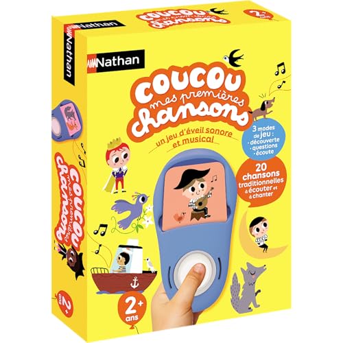 Nathan – Kuckuck Meine ersten Lieder – Interaktives Lernspiel mit Ton und Musik – Lernspiel – elektronische Karten, entdeckt Lieder in 20 Komptinen – Spielzeug für Kinder 2 Jahre von NATHAN
