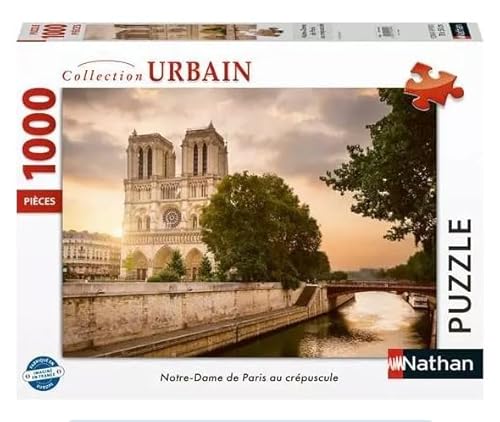 Nathan – Puzzle 1000 Teile – Notre Dame de Paris bei Dämmerung – Erwachsene und Kinder ab 14 Jahren – Hochwertiges Puzzle – perfekte Integration – Urban Collection – 12001694 von NATHAN