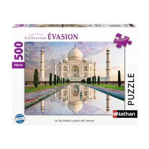 Nathan Puzzle für Erwachsene – Puzzle 500 Teile – Das Taj Mahal, Palast der Liebe – Erwachsene und Kinder ab 12 Jahren – Hochwertiges Puzzle – Kollektion Escape – 12001514 von NATHAN