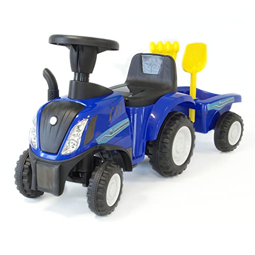 Rutschauto Traktor ab 1 Jahr | Kinderauto mit Anhänger | Rutschfahrzeug mit Schaufel und Rechen | Kinderfahrzeug in blau | Rutscher mit Soundtasten und Licht | Lizenziertes Kinderspielzeug Rutschauto Traktor ab 1 Jahr | Kinderauto mit Anhänger | Rutschfahrzeug mit Schaufel und Rechen | Kinderfahrzeug in blau | Rutscher mit Soundtasten und Licht | Lizenziertes Kinderspielzeug von NATIV