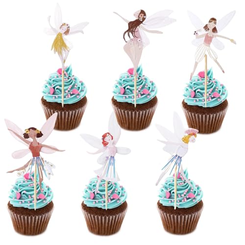 NATOSU 24 Stück Papierbecher Cupcake Topper, Cupcake Picks, Fee, Kuchendekoration, Blumenfee, Cupcake Topper, Fee, Ballerina, Cupcake Topper für Kinder, Geburtstagsparty-Kuchen NATOSU 24 Stück Papierbecher Cupcake Topper, Cupcake Picks, Fee, Kuchendekoration, Blumenfee, Cupcake Topper, Fee, Ballerina, Cupcake Topper für Kinder, Geburtstagsparty-Kuchen von NATOSU