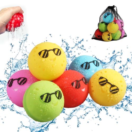 6 Stück Wiederverwendbare Wasserbomben, Eine Sekunde Schnellfüller Wasserbomben Set Wasserspielzeug Pool Spielzeug Strandspielzeug für Sommer kinderspielzeug ab 3 4 5 6 7+ jahre 6 Stück Wiederverwendbare Wasserbomben, Eine Sekunde Schnellfüller Wasserbomben Set Wasserspielzeug Pool Spielzeug Strandspielzeug für Sommer kinderspielzeug ab 3 4 5 6 7+ jahre von NATTHSWE