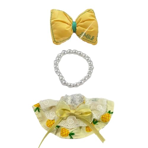 17 cm Puppenkleider-Set (keine Puppe), 3-teiliges Kleid-Outfit-Set für 17 cm Puppenanzug, modischer schicker Hut & Kleidungszubehör für Puppen der 1. / 2. / 3. Generation von NAUXIU