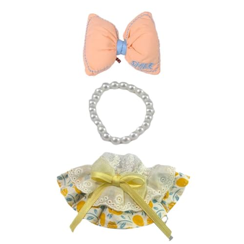 17 cm Puppenkleider-Set (keine Puppe), 3-teiliges Kleid-Outfit-Set für 17 cm Puppenanzug, modischer schicker Hut & Kleidungszubehör für Puppen der 1. / 2. / 3. Generation von NAUXIU