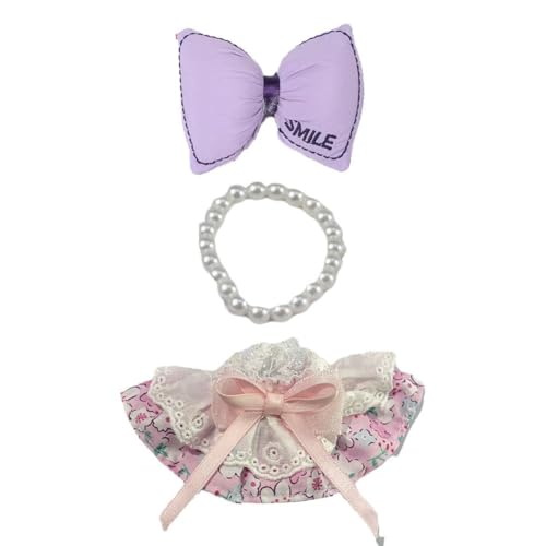 17 cm Puppenkleider-Set (keine Puppe), 3-teiliges Kleid-Outfit-Set für 17 cm Puppenanzug, modischer schicker Hut & Kleidungszubehör für Puppen der 1. / 2. / 3. Generation von NAUXIU