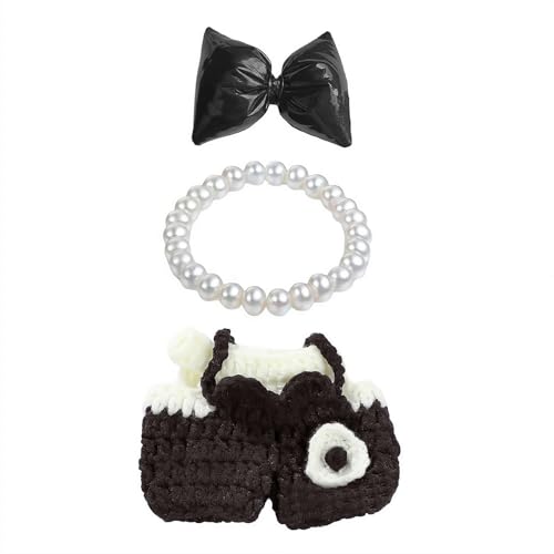 17 cm Puppenkleidungs-Set (ohne Puppe), niedliches luxuriöses schickes Kleid und Schleifen-Haarband, modischer Rock im französischen Stil von NAUXIU