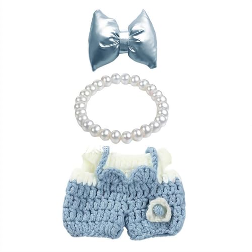 17 cm Puppenkleidungs-Set (ohne Puppe), niedliches luxuriöses schickes Kleid und Schleifen-Haarband, modischer Rock im französischen Stil von NAUXIU