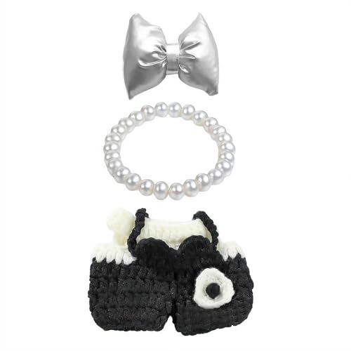 17 cm Puppenkleidungs-Set (ohne Puppe), niedliches luxuriöses schickes Kleid und Schleifen-Haarband, modischer Rock im französischen Stil von NAUXIU