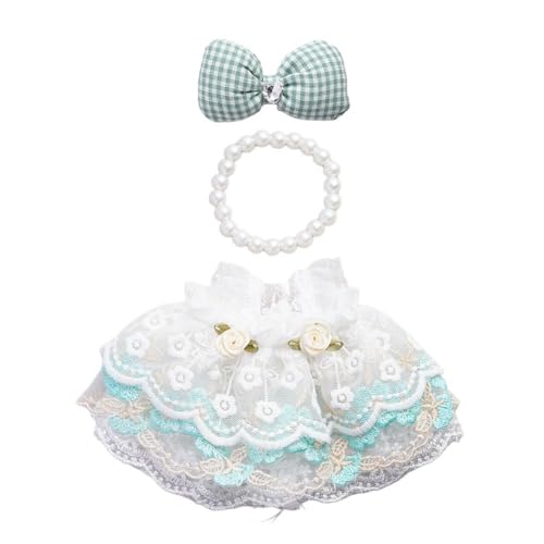 Kleidung für 17 cm große Puppen und Plüschtiere, süßes Kleid mit Kunstperlen-Halskette, Puppenschleife, Kleid und Zubehör, ohne Rock Kleidung für 17 cm große Puppen und Plüschtiere, süßes Kleid mit Kunstperlen-Halskette, Puppenschleife, Kleid und Zubehör, ohne Rock von NAUXIU