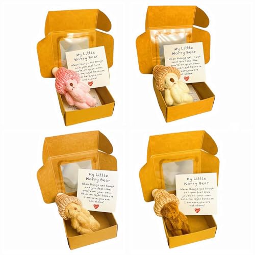 NAUXIU Mini Bunny Hug Plüsch - Süßes Ostergeschenk 2025, Positiver Hase in einer Box, Weiches Schlenkerhase Stofftier, Emotionale Unterstützung & Inspirierendes Geschenk, Perfekt für Körbe von NAUXIU