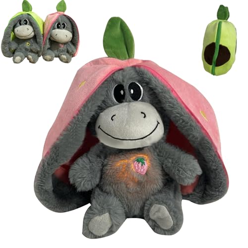 NAUXIU Schlafender Plüsch Esel,atmendes Stofftier Esel,Esel Stofftier,Kuscheltier Atmet,Weiches Süßes Kuscheltier Versteckspiel Esel Spielzeug,Stressabbau Stofftier Für Schlafende Kinder-B von NAUXIU