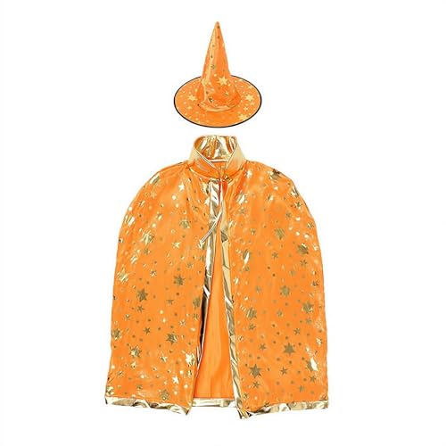 NAUXIU Zauberer-Umhang für Kinder, 3–10 Jahre Zauberer-Umhang und Hut, Kinderumhang Party-Set – Halloween, Cosplay, Verkleiden NAUXIU Zauberer-Umhang für Kinder, 3–10 Jahre Zauberer-Umhang und Hut, Kinderumhang Party-Set – Halloween, Cosplay, Verkleiden von NAUXIU