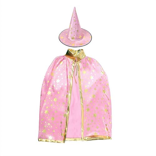 NAUXIU Zauberer-Umhang für Kinder, 3–10 Jahre Zauberer-Umhang und Hut, Kinderumhang Party-Set – Halloween, Cosplay, Verkleiden NAUXIU Zauberer-Umhang für Kinder, 3–10 Jahre Zauberer-Umhang und Hut, Kinderumhang Party-Set – Halloween, Cosplay, Verkleiden von NAUXIU
