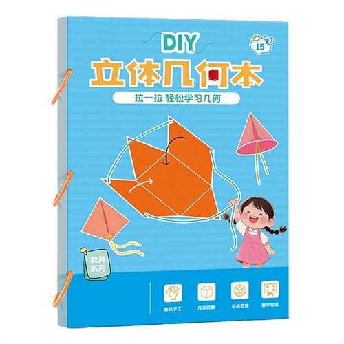 Zugschnur, 3D-Geometrie-Lernbuch, 3D-Zugdraht, handgefertigtes Buch-Set für Kinder, geflochtenes Seil-Design, DIY, Feststoffe, geometrische Modelle, Bücher, lustiges Handwerk, kultivieren von NAUXIU