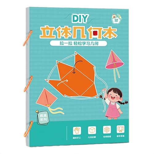 Zugschnur, 3D-Geometrie-Lernbuch, 3D-Zugdraht, handgefertigtes Buch-Set für Kinder, geflochtenes Seil-Design, DIY, Feststoffe, geometrische Modelle, Bücher, lustiges Handwerk, kultivieren von NAUXIU