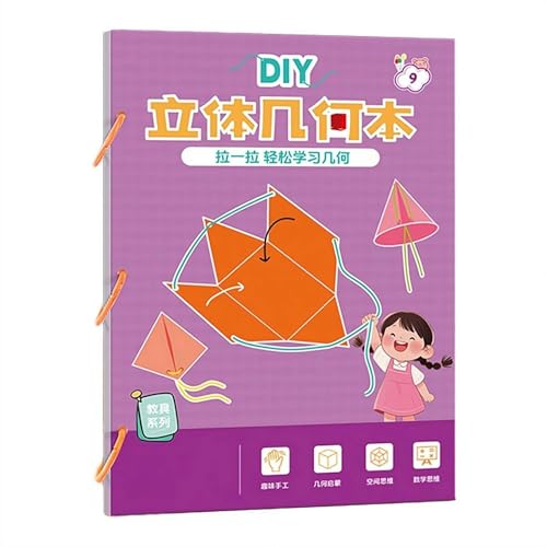 Zugschnur, 3D-Geometrie-Lernbuch, 3D-Zugdraht, handgefertigtes Buch-Set für Kinder, geflochtenes Seil-Design, DIY, Feststoffe, geometrische Modelle, Bücher, lustiges Handwerk, kultivieren von NAUXIU
