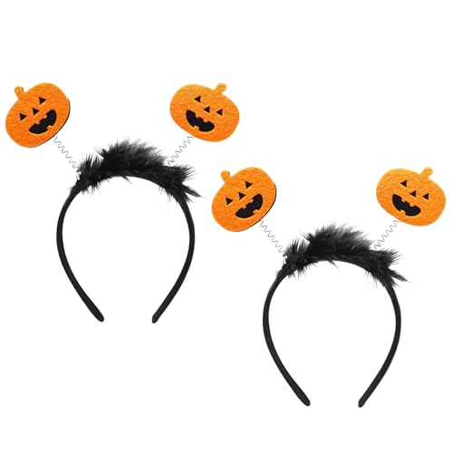 NAUZE 2 Stück Halloween-Kürbis-Haarreif, niedliches Haar-Accessoire, Feder-Geist-Stirnbänder, Partytütenfüller für Kinder, Cosplay, Foto-Requisite NAUZE 2 Stück Halloween-Kürbis-Haarreif, niedliches Haar-Accessoire, Feder-Geist-Stirnbänder, Partytütenfüller für Kinder, Cosplay, Foto-Requisite von NAUZE