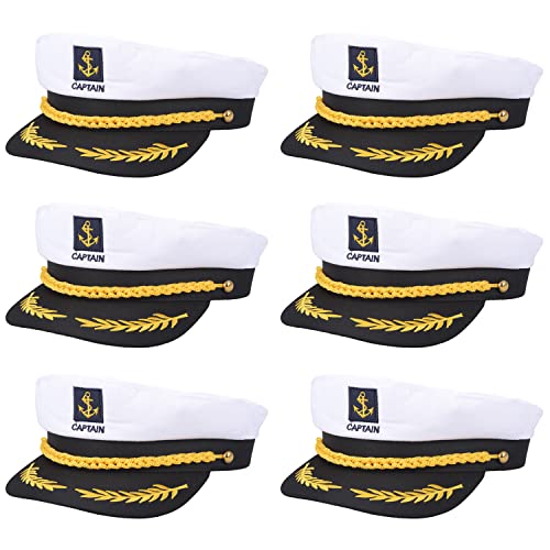 NAUZE 3 Stück Kapitänsmütze verstellbar Erwachsene Yacht Boot Schiff Sailor Kapitän Kostüm Hut Marine Admiral Kostüm Hut Kappe (3) von NAUZE