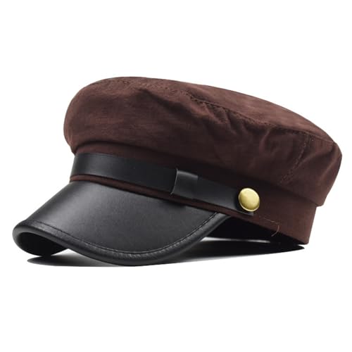 NAUZE Chauffeurhut Limo Fahrerhut Taxifahrer Thema Hut für Chauffeur Fasching Festival Kostüm Zubehör (braun), 58 x 18 cm von NAUZE
