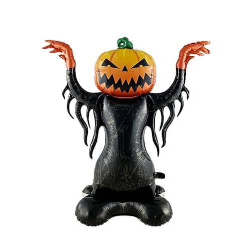 NAUZE Halloween-Kürbis-Folienballon, Kürbiskopf, Geist, gruselige Luftballons, groß, Orange, Schwarz, Halloween-Party-Dekorationen für Kinder, Erwachsene, Geburtstag, Party, Geschenk NAUZE Halloween-Kürbis-Folienballon, Kürbiskopf, Geist, gruselige Luftballons, groß, Orange, Schwarz, Halloween-Party-Dekorationen für Kinder, Erwachsene, Geburtstag, Party, Geschenk von NAUZE