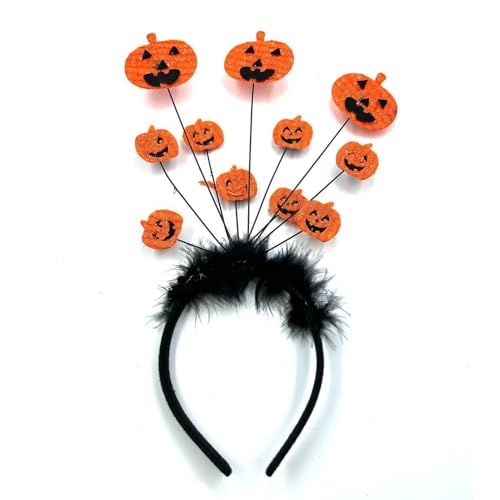 NAUZE Halloween Kürbis Stirnband Lustiger Haarreifen Cartoon Cosplay Party Dekoration Halloween Geist Party Cosplay Dress Up für Frauen Mädchen Haarschmuck von NAUZE