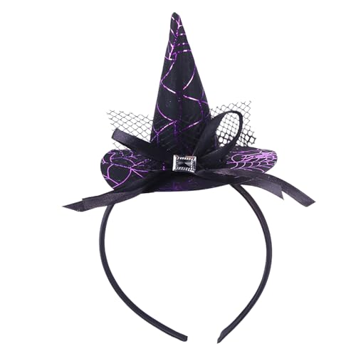 NAUZE Halloween Spinnennetz Hexenhüte Stirnband Neuheit Kreatives Haarband Lila Party Charaktere Cosplay Kostüm Zubehör für Mädchen Karneval NAUZE Halloween Spinnennetz Hexenhüte Stirnband Neuheit Kreatives Haarband Lila Party Charaktere Cosplay Kostüm Zubehör für Mädchen Karneval von NAUZE