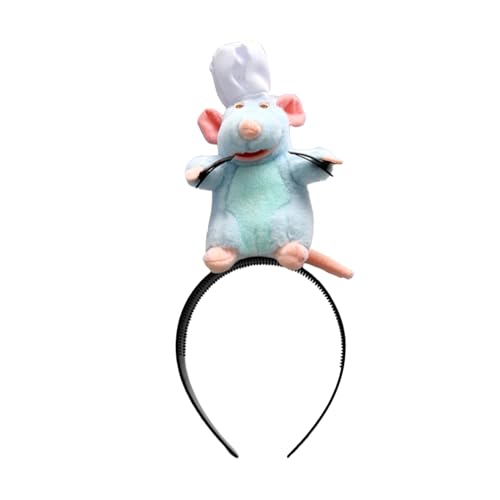NAUZE Maus-Stirnband, niedliches Tierohren-Haarband, Plüsch, Ratte, Kopfbedeckung, Zubehör für Kinder und Erwachsene, perfekt für Cartoon-Kostüm-Requisiten, lustige Geschenke von NAUZE
