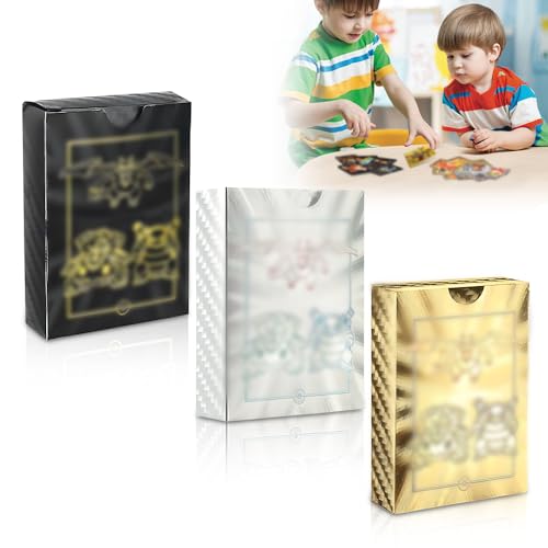 NAVESO 165 Stück Cartoon Karten Schwarz Silber Gold, Goldfolienkarten mit Deck Box, Comics Sammelkarten EinschließLich Verschiedener Seltener Folienkarten für Kinder,Fans,Teenager Erwachsene NAVESO 165 Stück Cartoon Karten Schwarz Silber Gold, Goldfolienkarten mit Deck Box, Comics Sammelkarten EinschließLich Verschiedener Seltener Folienkarten für Kinder,Fans,Teenager Erwachsene von NAVESO