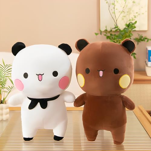 NAVESO 2 Stück Bubu Dudu Kuscheltier, 30cm Bär Panda Bubu Dudu Kuscheltier, Pandabär Kuscheltier Kissen, Bubu Dudu Plüsch, Panda Kuscheltier Kawaii, Cartoon Panda Plüschtier für Kinder, Kindergeschenk von NAVESO