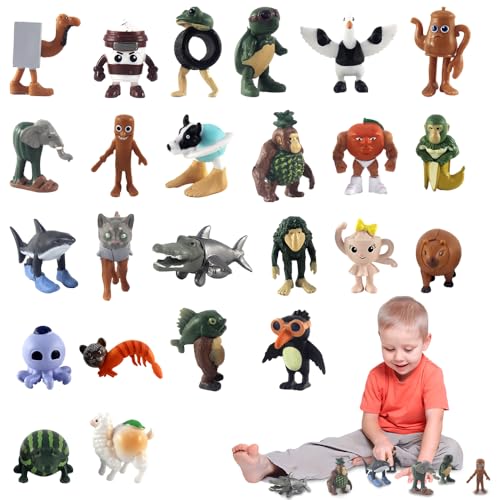 NAVESO 24 Figurines Italian Brainrot, Tung Tung Tung Sahur Figures, Tralalero Tralala Figurines d'action, Bombardino Crocodilo Jouet, BRR BRR Patapim Jouet Pour Enfants et Adultes von NAVESO