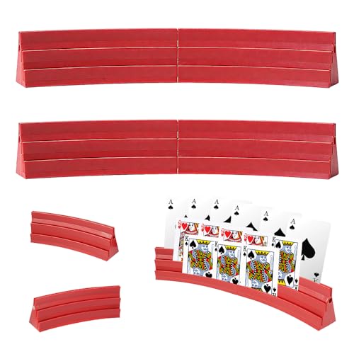 NAVESO 4 Stück Spielkartenhalter, Magnetische Verbindung, 3 Rampen Kartenhalter Spielkarten Stackbar, Kartenhalter Kinder, Spielkarten Halter Poker/UNO für Senioren Kinder Erwachsene Arthritis Feiern von NAVESO