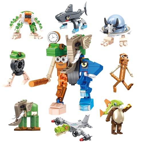 NAVESO 8 in 1 Brainrot Figuren Set, 3D Italian Brainrot Figuren, 518Pcs Italian Brainrot Bausteine, T-Ralalero T-Ralala Bausteine, Kreatives Spielzeug, Lustige Geschenk für Kinder & Erwachsene von NAVESO