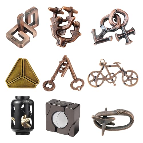 NAVESO 9 Stück Knobelspiele Metall,Metal Puzzle, Metallpuzzle,Metallknobellei Geduldsspiele,Metall Knobelei Knobelspiel Brainteaser,Geschicklichkeitsspiel Spielzeug Geschenk für Erwachsene Jugendliche NAVESO 9 Stück Knobelspiele Metall,Metal Puzzle, Metallpuzzle,Metallknobellei Geduldsspiele,Metall Knobelei Knobelspiel Brainteaser,Geschicklichkeitsspiel Spielzeug Geschenk für Erwachsene Jugendliche von NAVESO